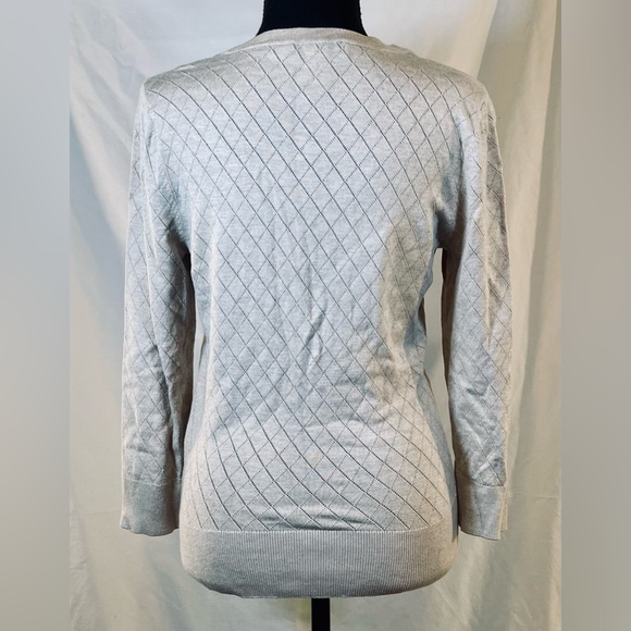 WHBM 3/4 Sleeve Beige Cardigan Sweater w/ Silver Buttons - Size S - Picture 4 of 7